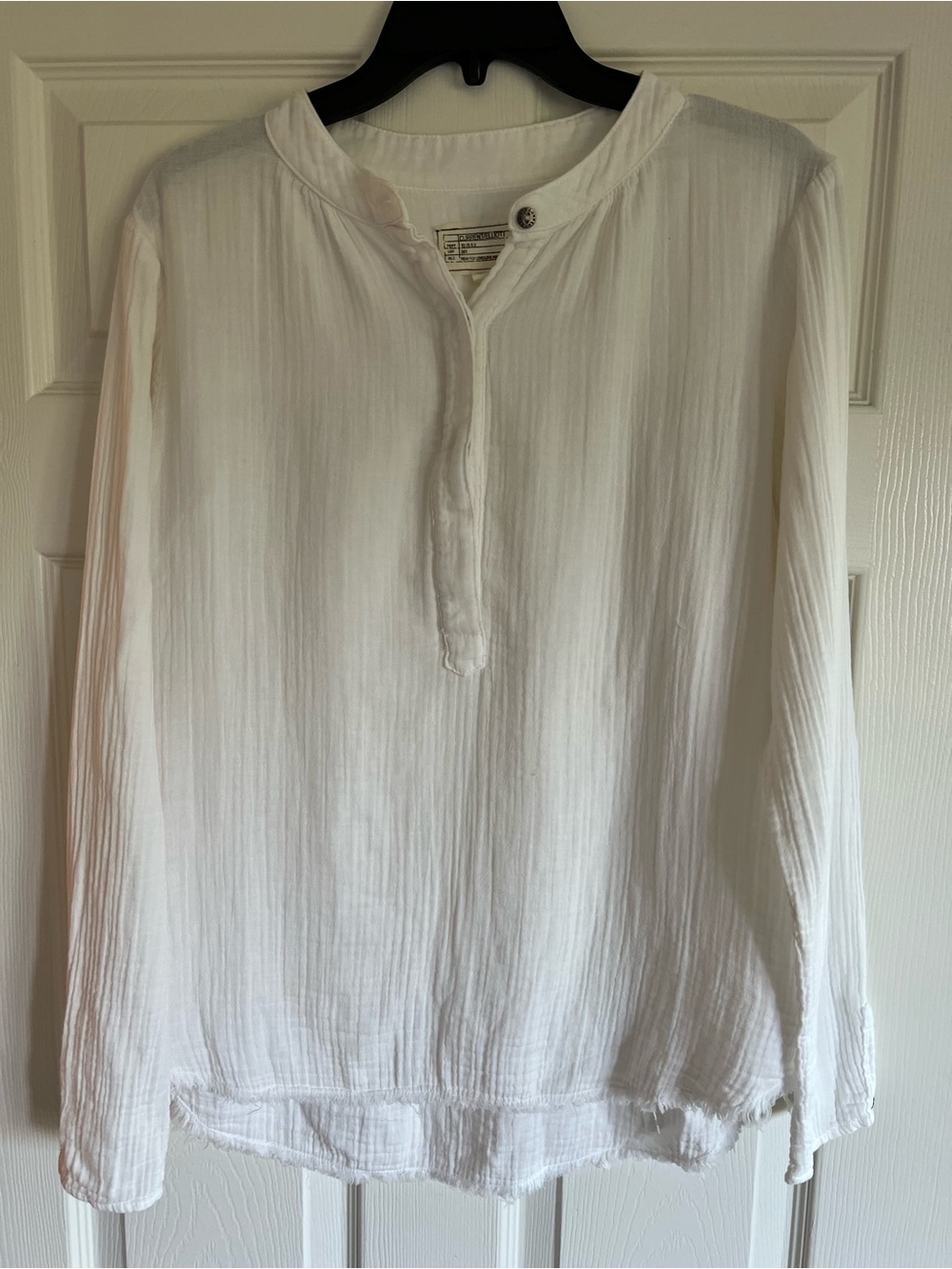 Current Elliott White Gauze Henley Top